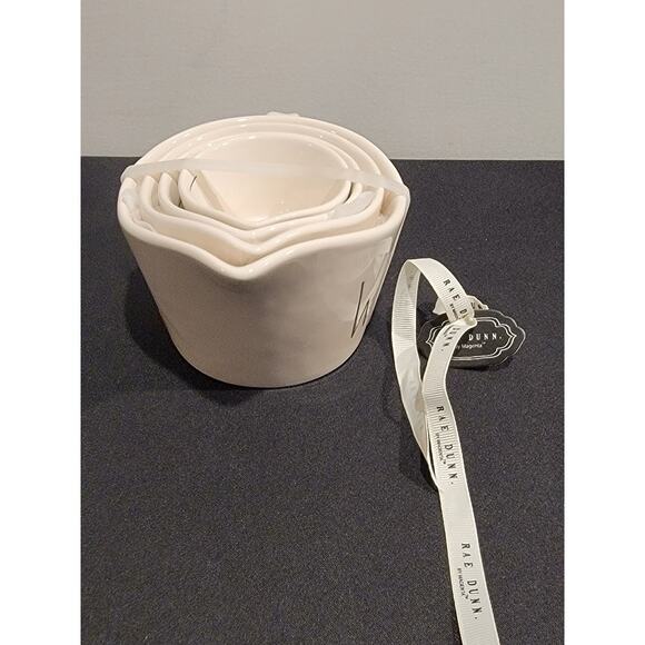 WWOTRae Dunn Artisan Measuring Cups Set White Ceramic - Picture 7 of 9